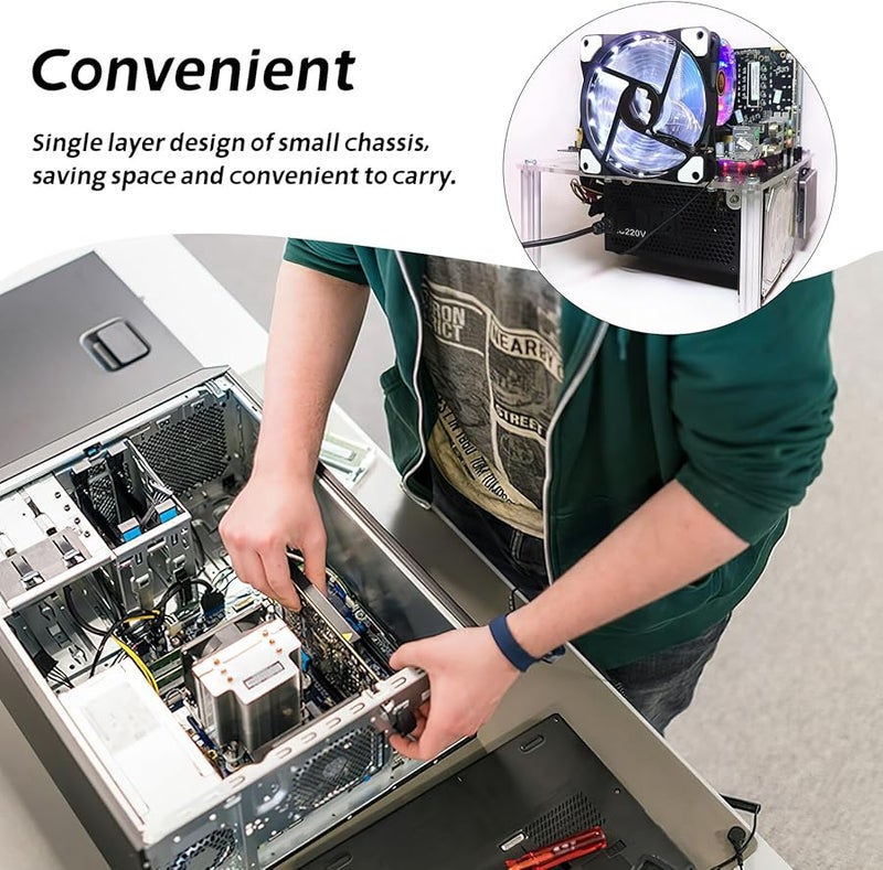 حامل قوس حاسوب مفتوح شفاف لحقيبة Mini Micro ATX لاختبار الأجهزة منصة عمل محمولة - Image 5